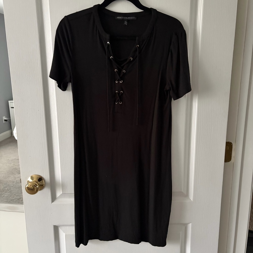 White House Black Market Lace Up T-shirt Dress